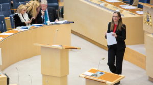 Diputada Bodil Ceballos en el Parlamento Sueco. Foto: Parlamento Sueco